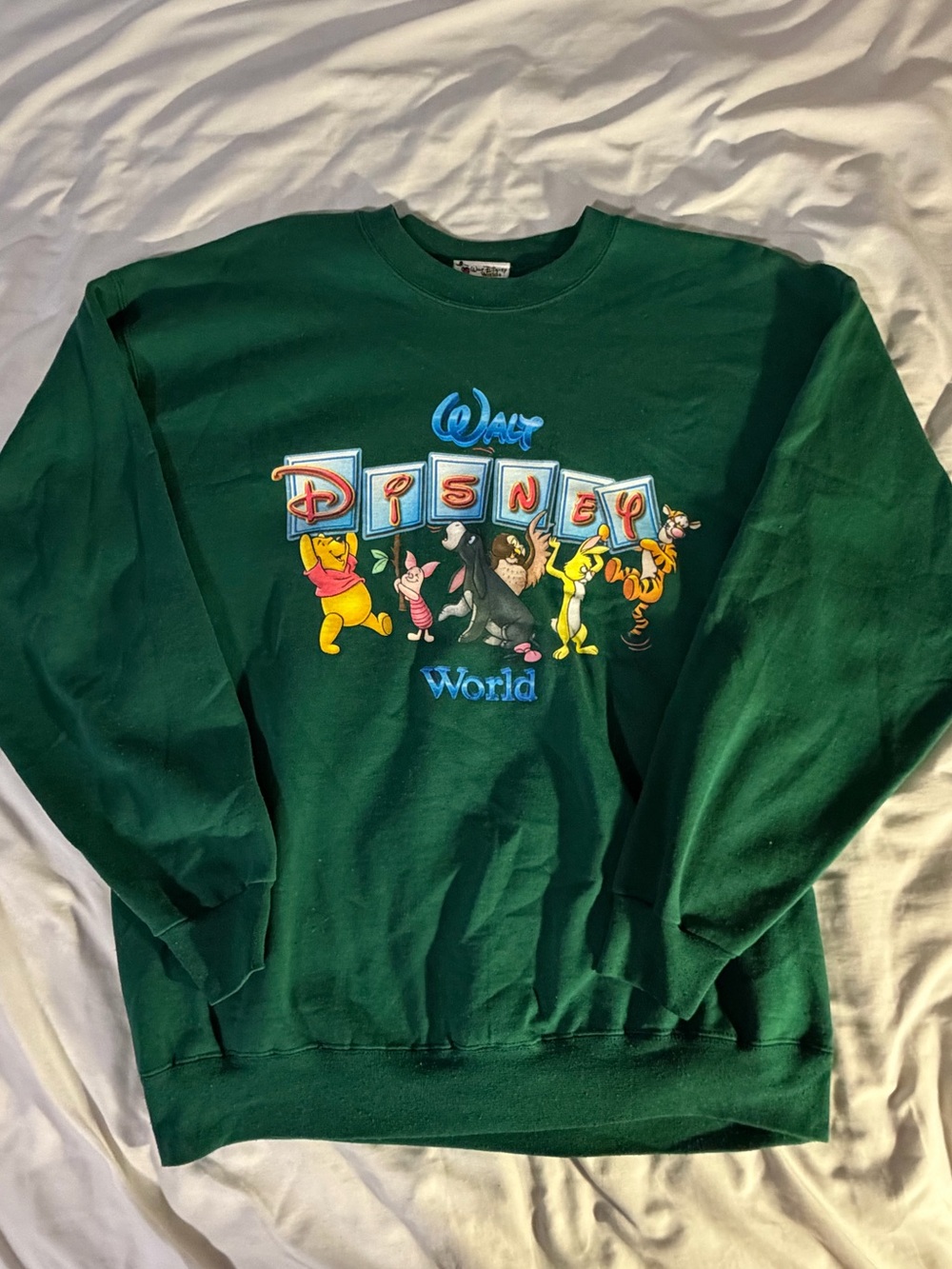 Vintage Green Disney Winnie the Pooh Character Sweatshirt